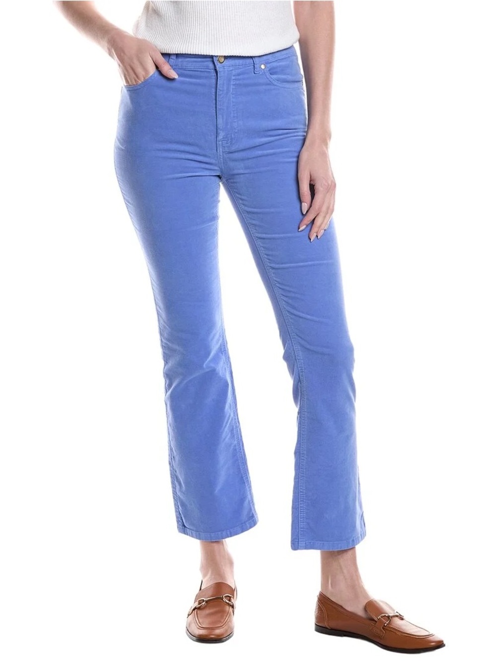 J McLaughlin Women’s Milburn Pant. Cropped Flare Jeans in Periwinkle Blue. Sz 4